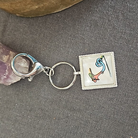 Upcycled Lowly worm book page keyring 1970s w clip Richard Scarry classic ooak - Picture 2 of 5